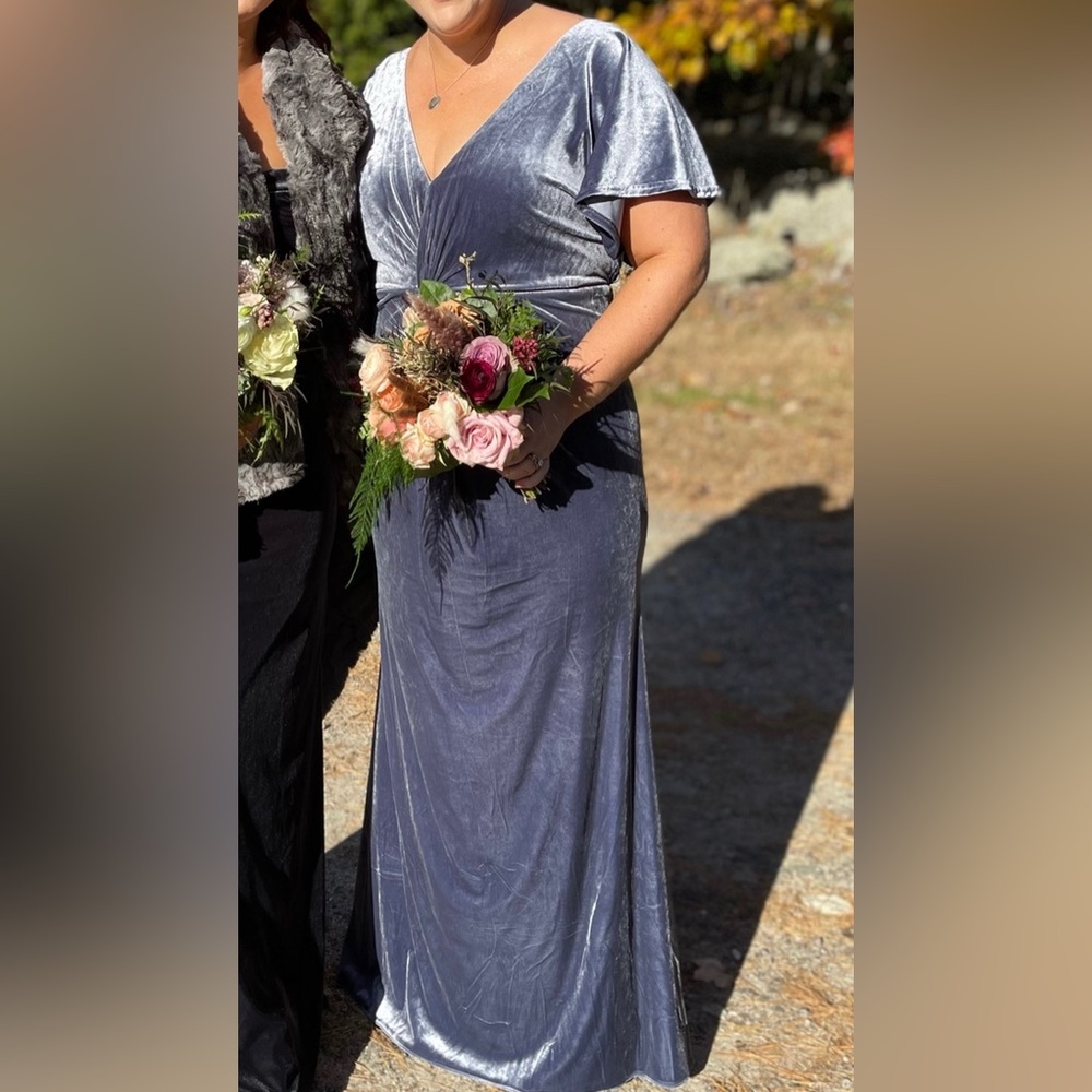 Revelry Gwen velvet dress indie blue